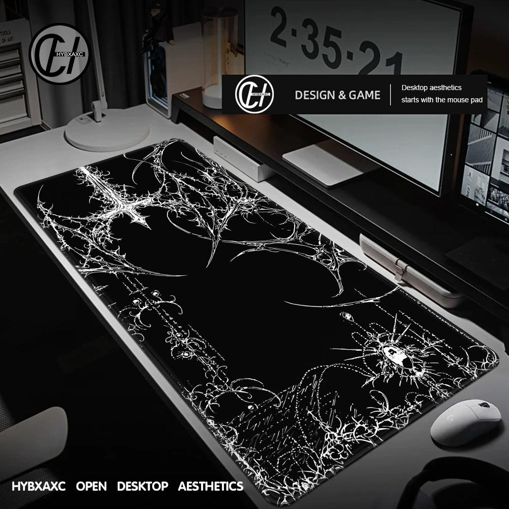 Gaming Accessories White - Siyah Beyaz Cybersigilism Deskmat Gotik Kırkayak