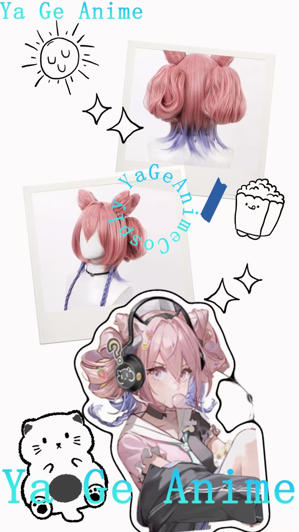 Gaming Accessories Korea - Arknights Eureka Cosplay Peruk Simülasyon Saç