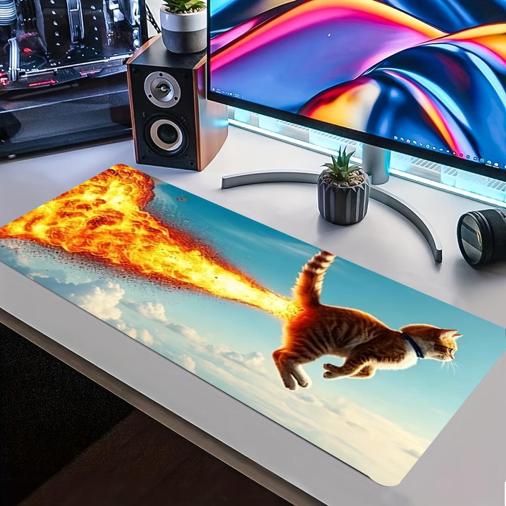 Gaming Accessories For Free Fire - Rocket Cat Genişletilmiş Oyun Mouse Pad'i