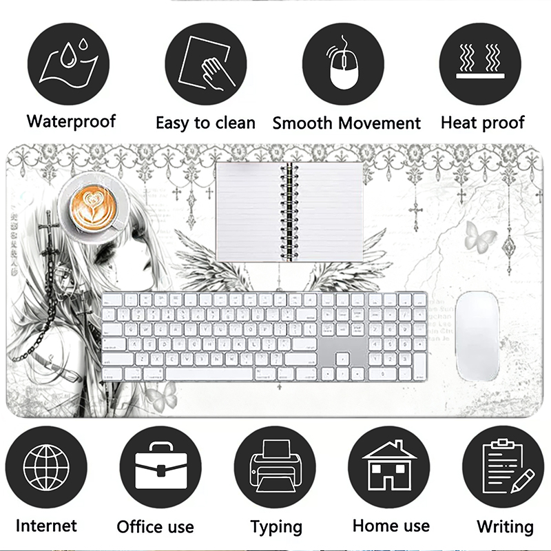 Deri Mousepad Siyah Beyaz Anim - Gaming Accessories White incelemesi ve fiyatı